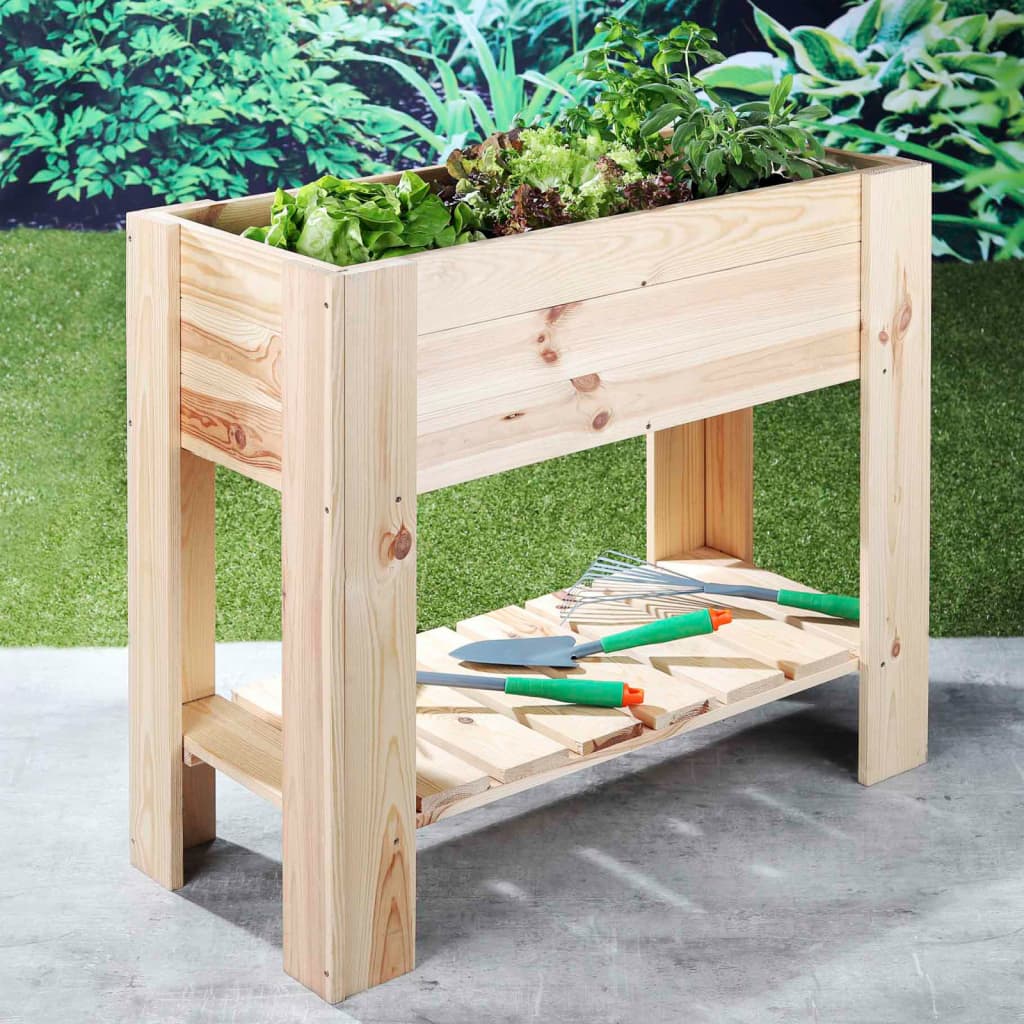 Hallo plantenbak geschat 92x41x80 cm groenhout