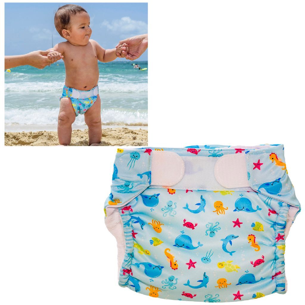 Freds zwemacademie wasbare zwemluier zeedieren maat 2 9-16 kg blauw