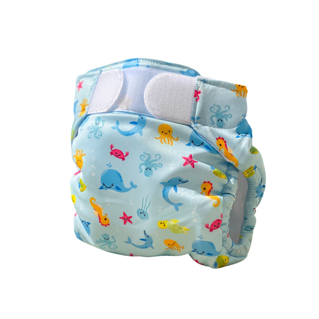 Freds zwemacademie wasbare zwemluier zeedieren maat 2 9-16 kg blauw