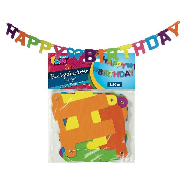 Stylex Happy Birthday letterslinger 1,5 meter