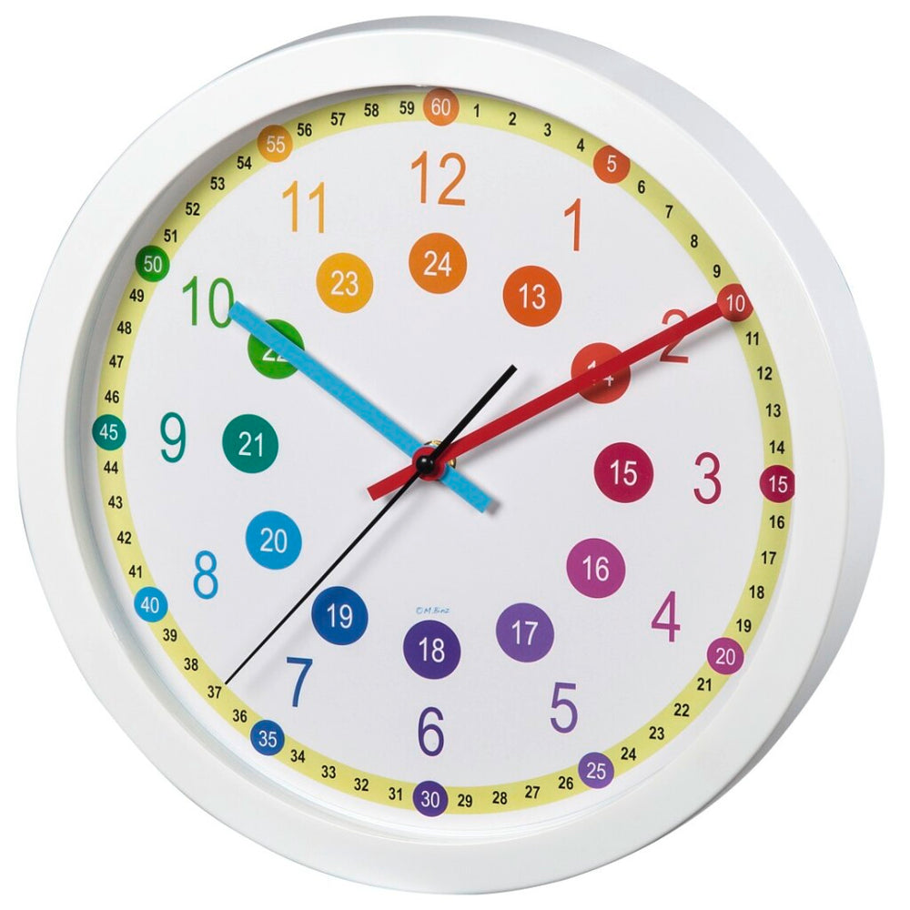 Hama wandklok voor kinderen makkelijk leren diameter 30 cm geluidsarm