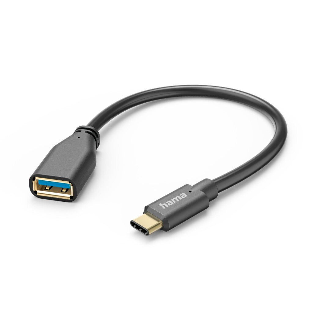 Hama usb-adapterkabel otg usb-c-stekker - usb-a-aansluiting 15 cm zwart