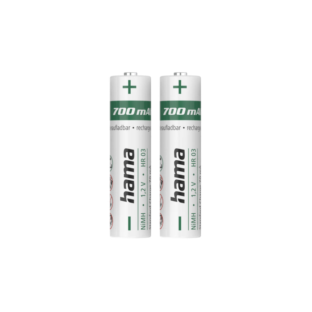 Hama nimh-accu #039;s aaa micro 700 mah 1,2v 2 stuks