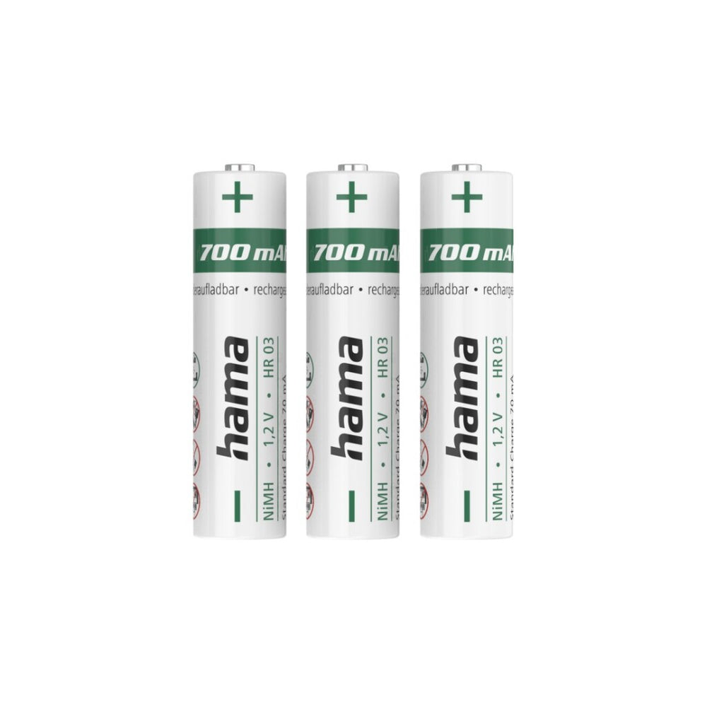 Hama nimh-accu's aaa micro 700 mah 1,2v 3 stuks