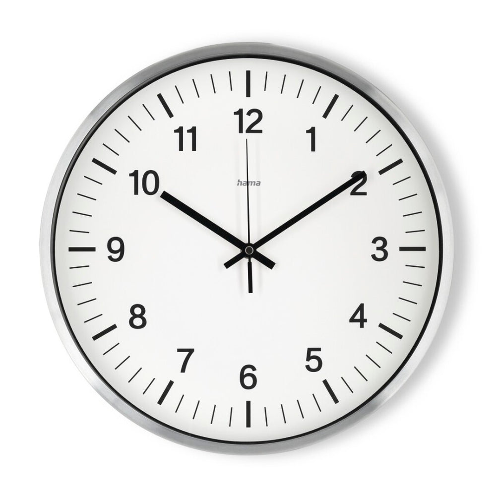 Hama Radiogestuurde Wandklok Glanzend Ø 35cm Aluminium