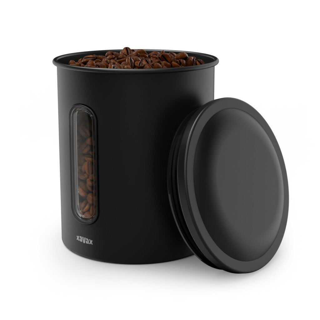 Xavax koffieblik voor 500 g bonen of 700 g poeder luchtdicht aromadicht zw