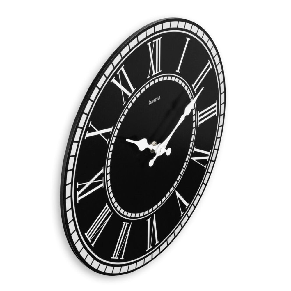 Hama wandklok rab vintage tikt niet 30 cm zwart wit mdf