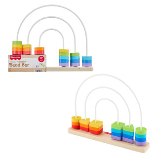 Fisher-price houten telraam regenboog educatief speelgoed.