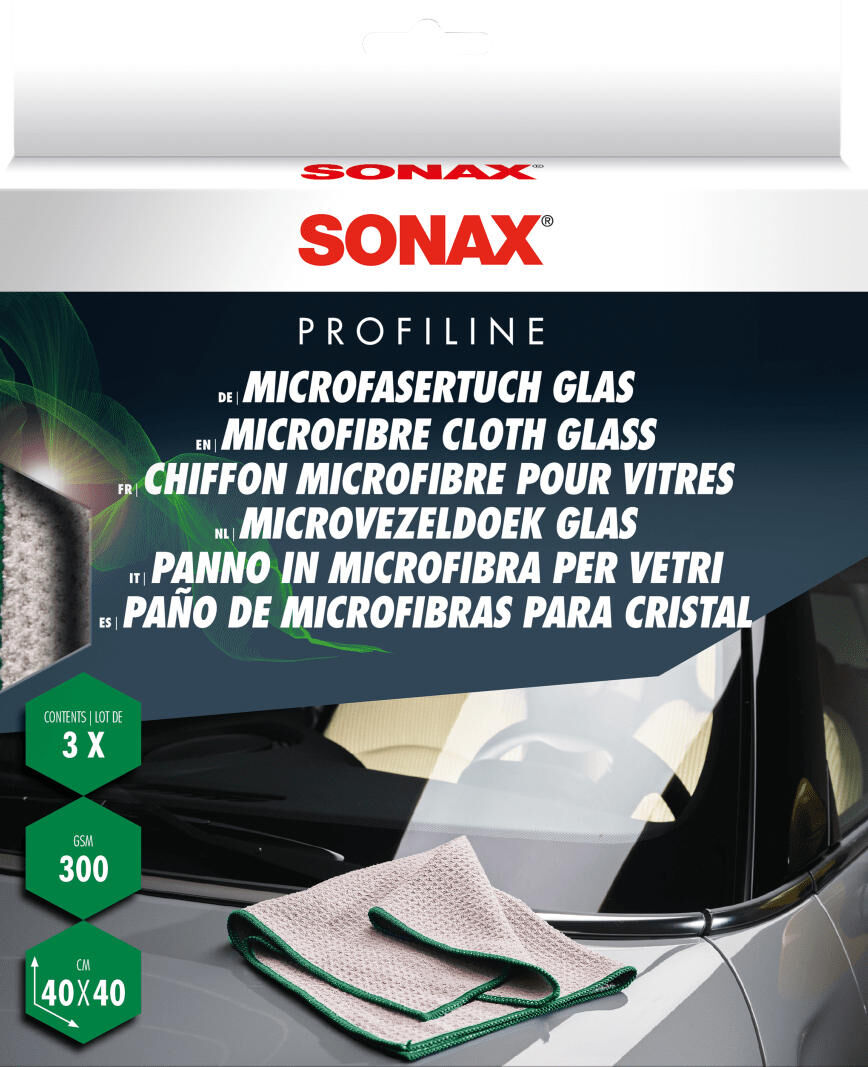 Sonax microvezeldoek glas microfiber cleaning cloth 3pcs.