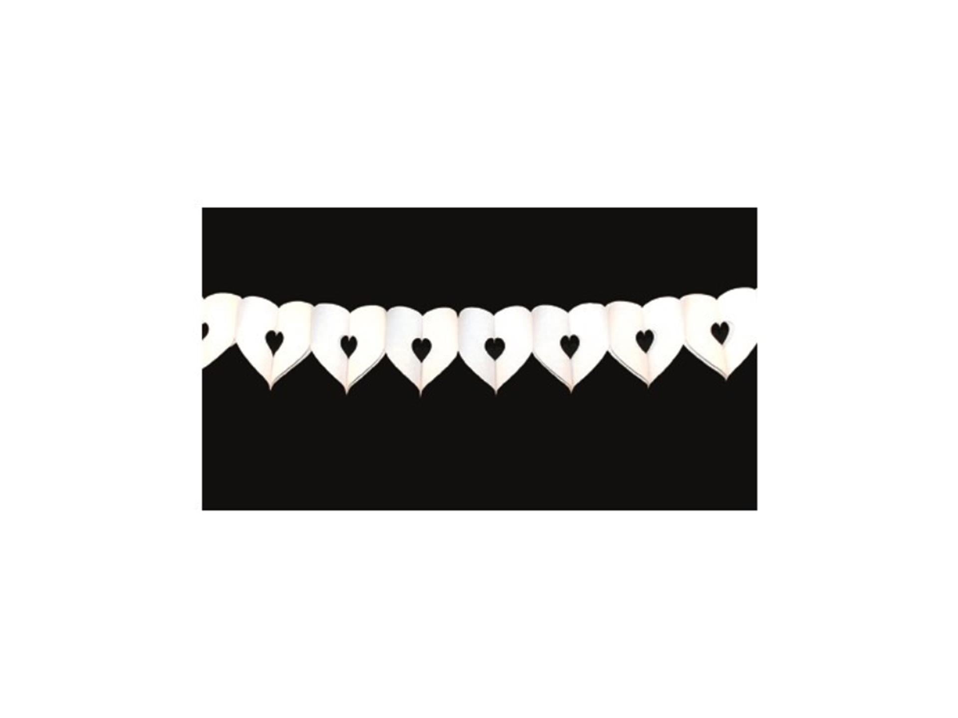 Haza guirlande hart wit 6 mtr