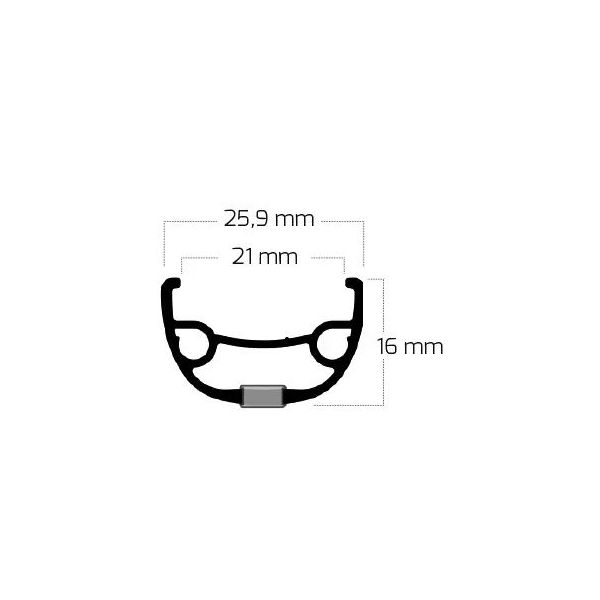 Ryde velg rival 21 disc 27.5 584 x 21c aluminium 32 gaats 14g - zwart