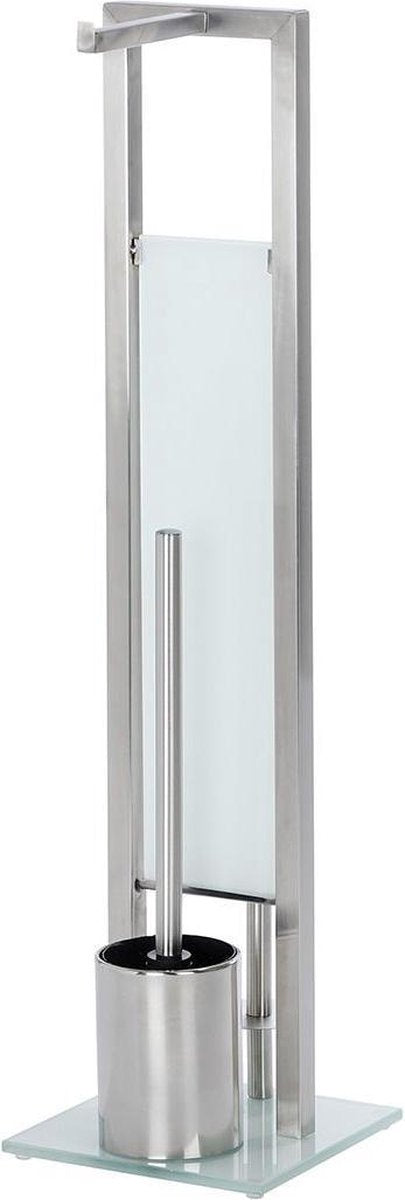 Wenko toiletbutler rivalta rvs mat - toiletborstel met houder, toiletrolhouder en reserverolhouder vrijstaand