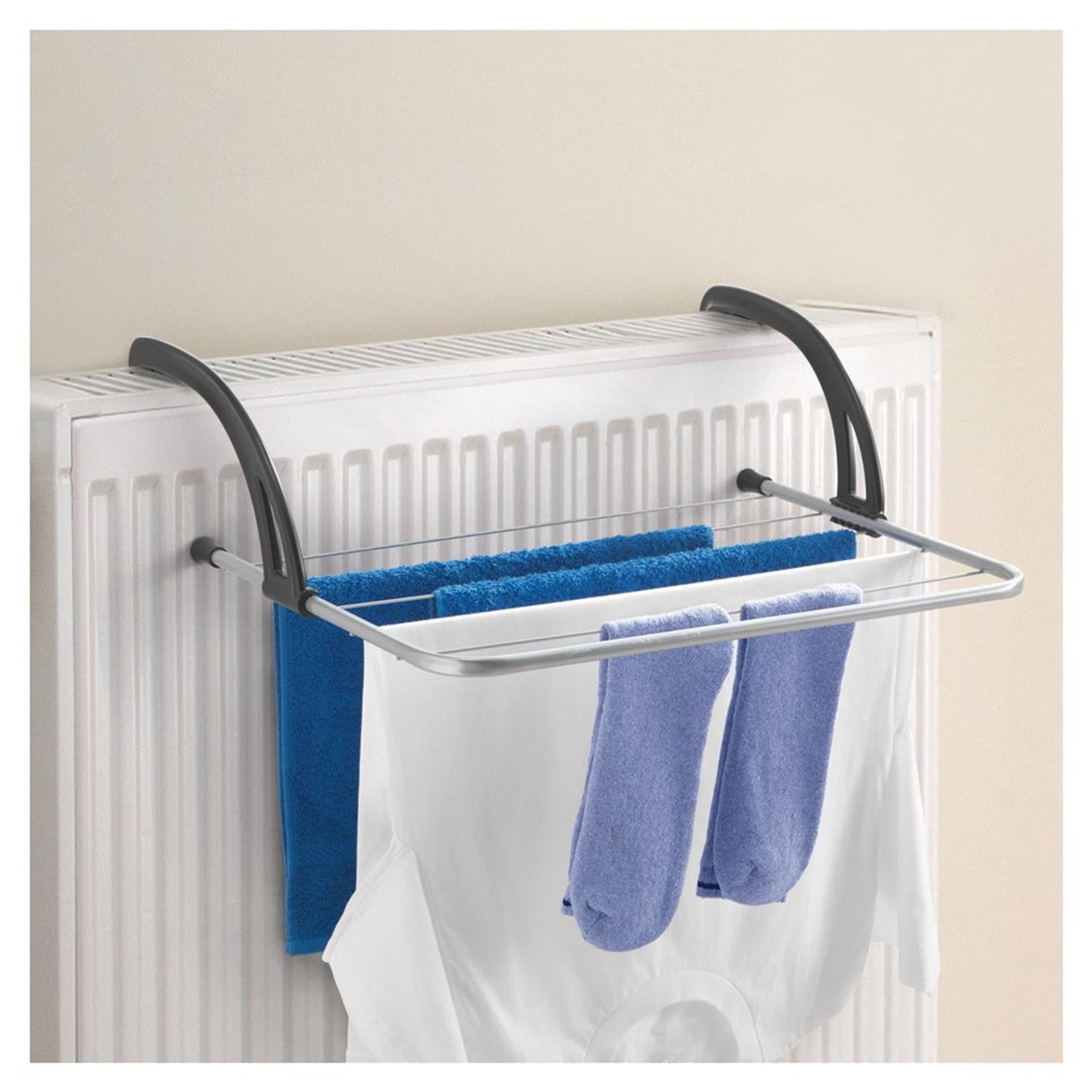 Metaltex tomado - droogrek favonio voor radiator, deur, balustrade of balkon - 3 meter drooglengte - zilvergrijs