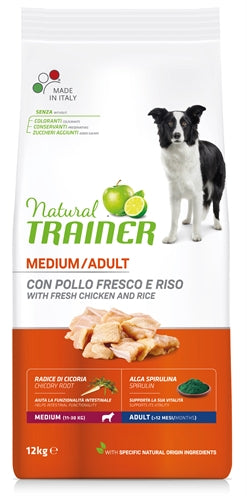 Natuurlijke trainer hond volwassen medium kip met rijst