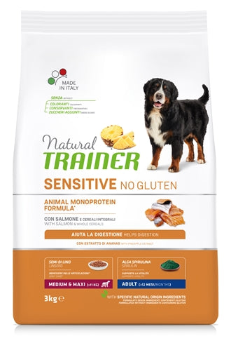 Natuurlijke trainer hond volwassen medium maxi gevoelige zalm glutenvrij