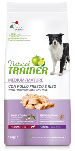 Natuurlijke trainer hond senior medium kip