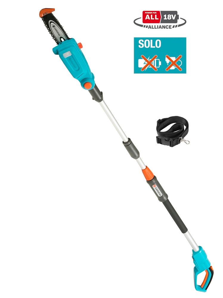 Gardena accu telescopische snoeizaag tcs 20 18 p4a solo stoksnoeizaag (turquoise grijs, 14770-55, accu niet inbegrepen)