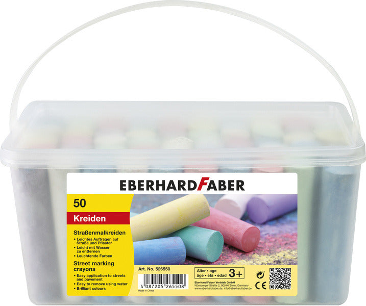 Eberhard faber ef-526550 stoeprijt emmer met 50 krijtjes