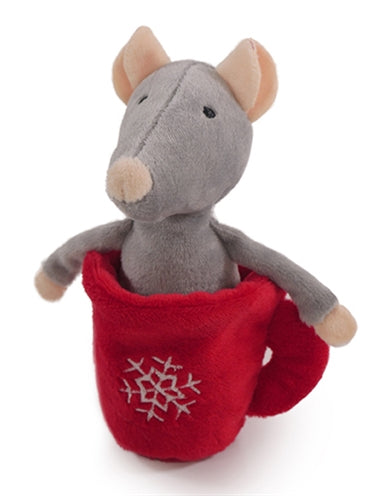 Palissander muis in theekopje pluche