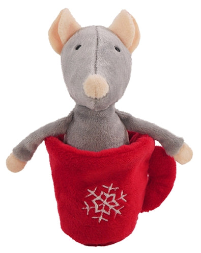 Palissander muis in theekopje pluche