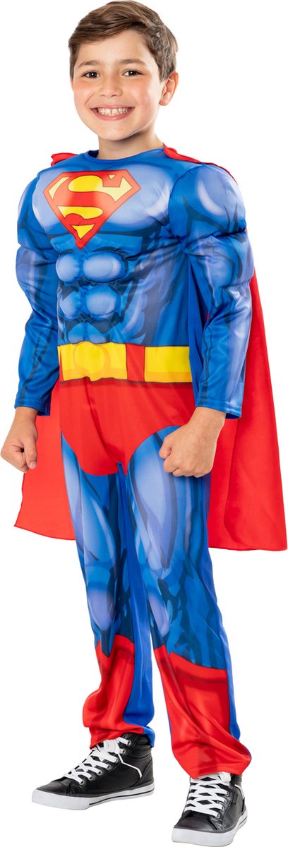 Rubies superman licentie gespierd lichtblauw - kinderen - maat 116-128