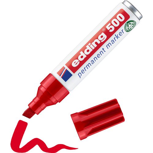 Edding permanent marker 500 ultra 2-7mm rood schuin sneldrogend waterbestendig
