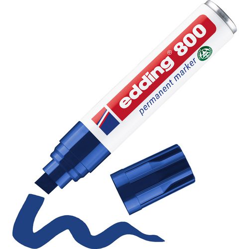 Edding permanent marker 800 ultra 4-12mm blauw schuin sneldrogend waterbestendig