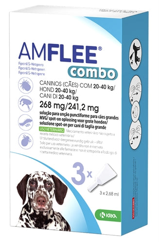Krka Amflee combospot op hond