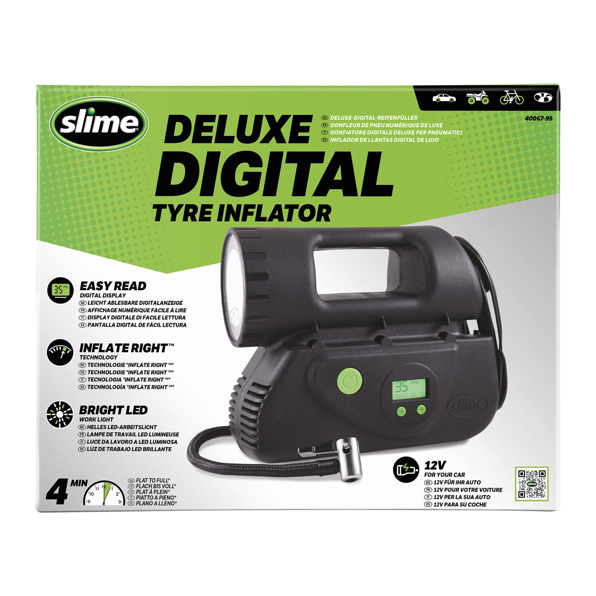 Slime deluxe 12v digitale bandenpomp compressor