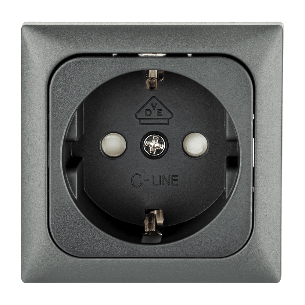 C-line wandcontactdoos camper en caravan 230 volt antraciet