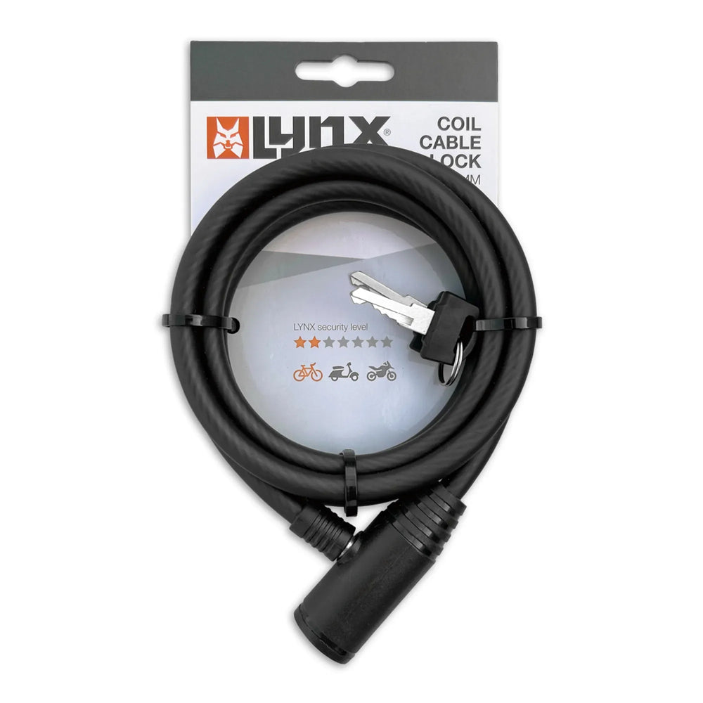 Lynx Coiled Cable Lock 150cm-hardened steel