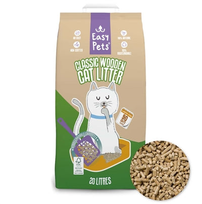 Easypets Biologisch afbreekbare houtkorrels kattenbakvulling