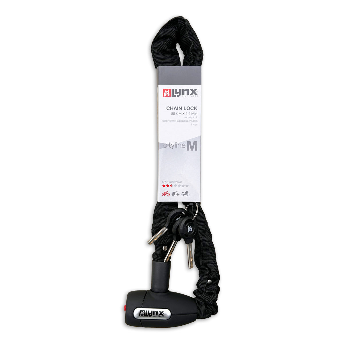 Lynx kettingslot 5.5 x 85cm zwart cityline m
