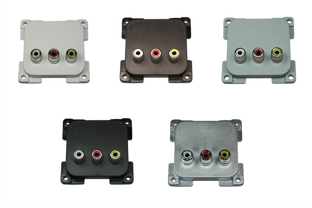 C-line video en audio contactdoos zwart