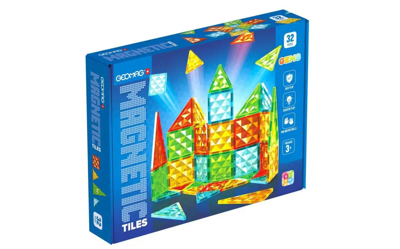 Oku geomag magnetische tegels edelstenen 32 delig