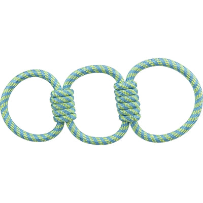 Trixie aquatoy touw trekspeeltje ringen polyester geel groen