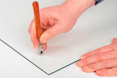 Wolfcraft glassnijder | profi | met houten handvat | 1 stuk - 4109000