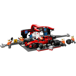 Lego city 60443 f1 pitstop en pitcrew met ferrari auto