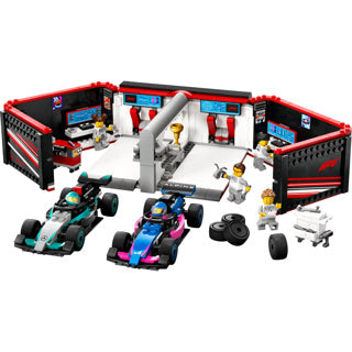Lego city 60444 f1 garage met mercedes-amg en alpine auto's