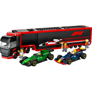 Lego city 60445 f1 truck met rb20 en amr24 f1 auto's