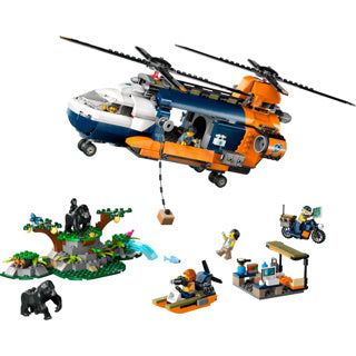 Lego 60437 city exploration jungleonderzoekers helikopter bij de basis