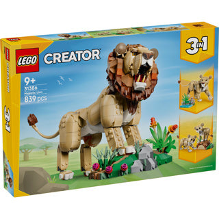 Lego creator 3in1 wilde dieren: majestueuze leeuw speelgoed voor kinderen met dieren figuren 31386