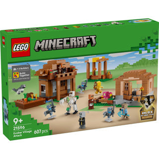 Lego minecraft oproeper dorpsaanval speelgoed voor kinderen met 11 figuren uit de videogame 21596