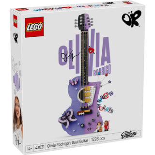Lego editions olivia rodrigo's dubbele gitaar bouwpakket voor kinderen en tienerkamer decoratie - 43031