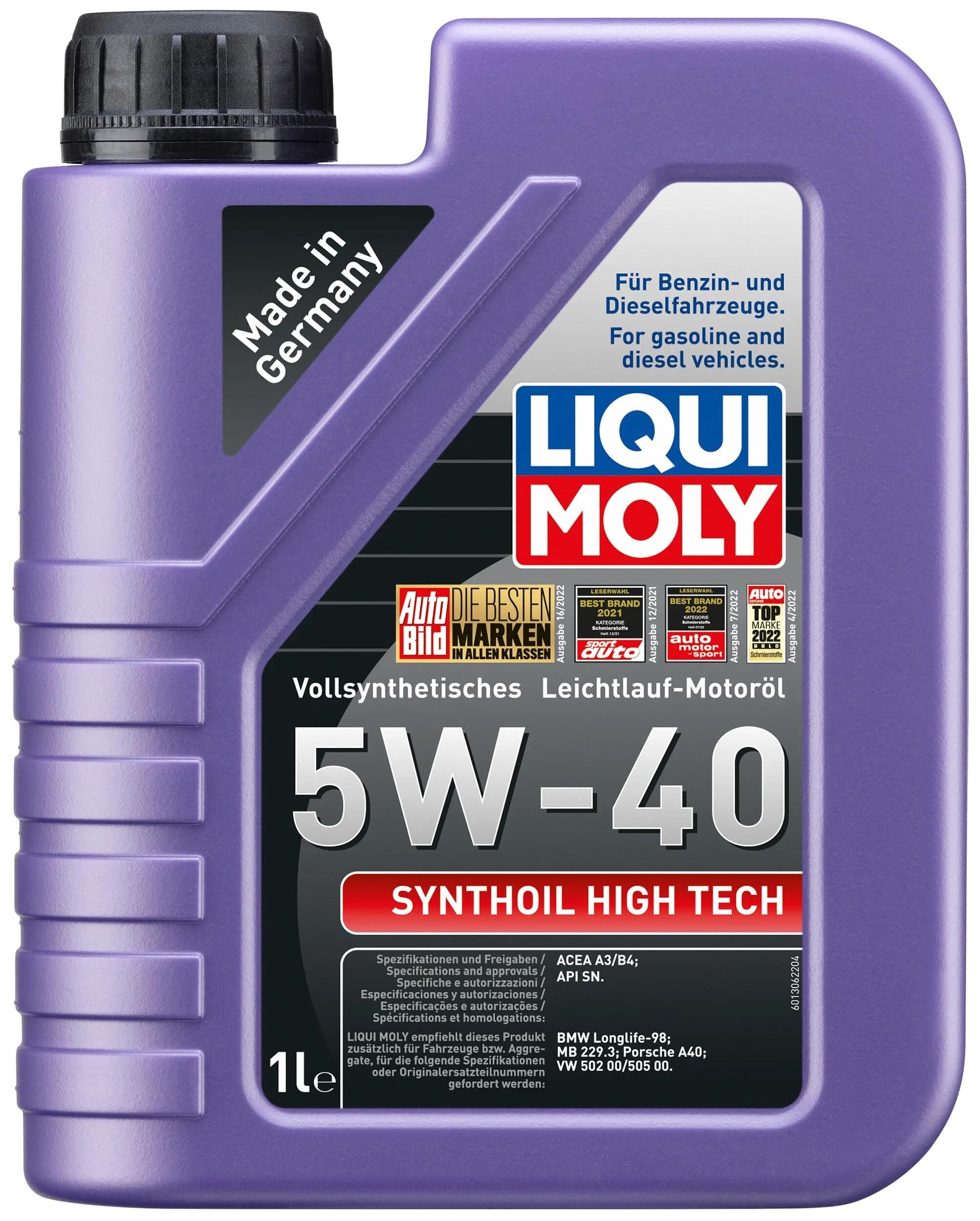 Liqui moly motoröl synthoil high tech synth.high tech 5w-40 1 ltr.