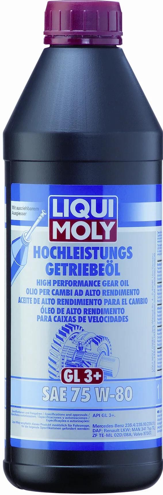 Liqui moly getriebeöl gl3+ gear oil gl3+ 1ltr. 75w-80