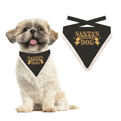 Plenty Gifts kerst bandana santa's favoriete hond zwart
