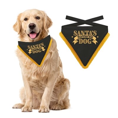 Plenty Gifts kerst bandana santa's favoriete hond zwart