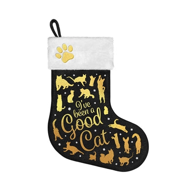 Genoeg cadeaus kerstsok ik ben een goede kat geweest zwart