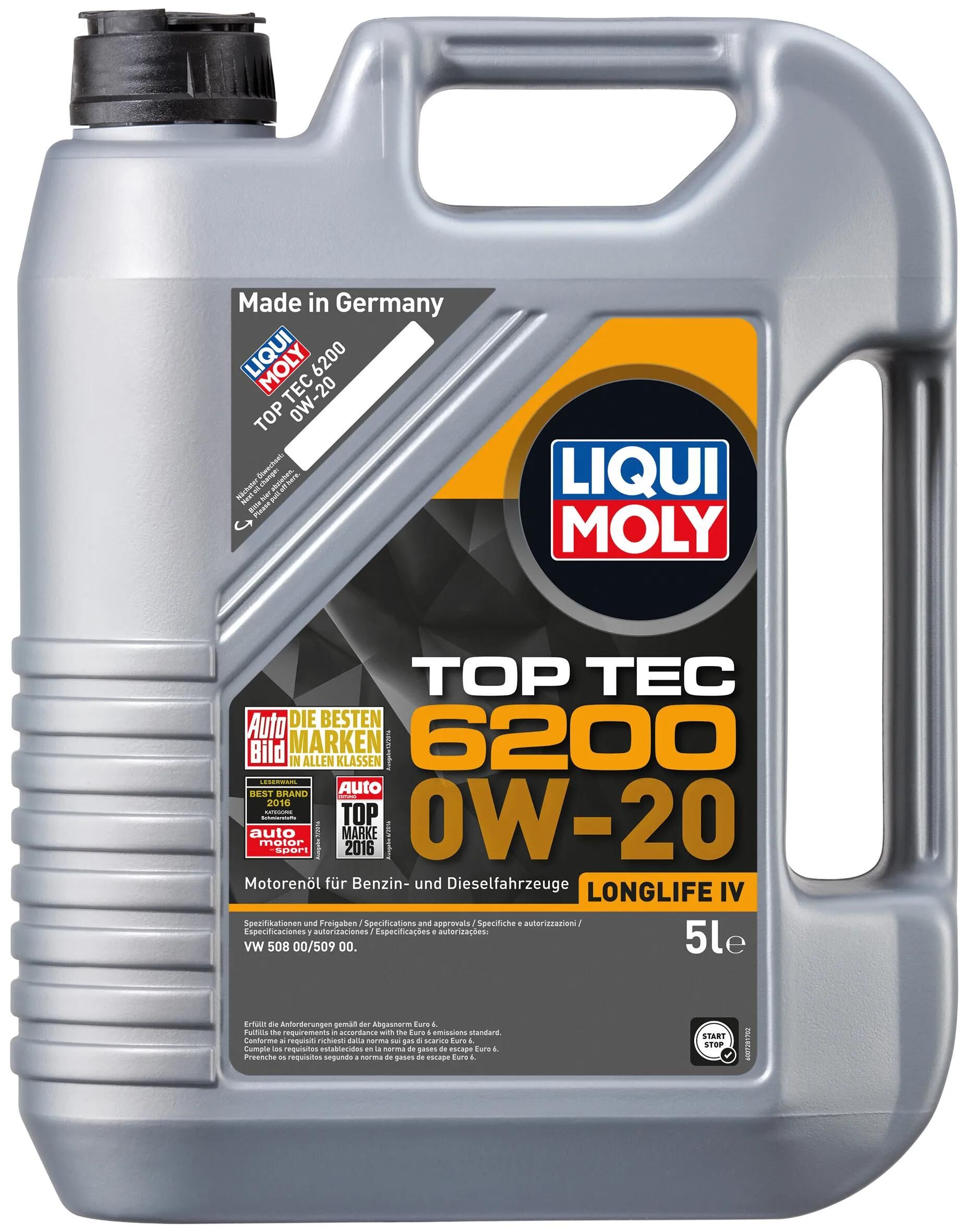 Liqui moly motoröl top tec 6200 oil top tec 6200 5l 0w-20